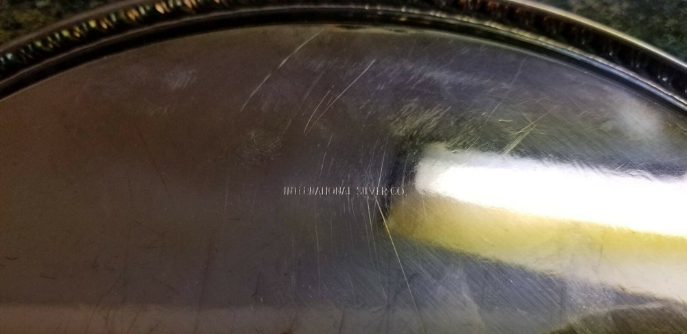 Vintage Round International Silver Silverpate Serving Tray / Plate 12" (Lot 117)
