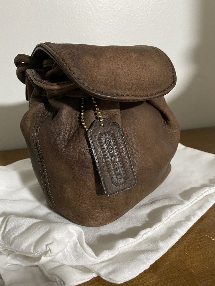 Coach Sonoma Drawstring Nubuc Pouch 4940 Bramble Leather *condition Issue*