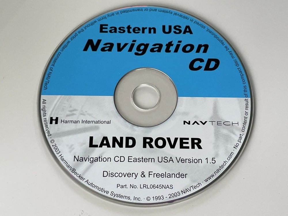 2002 2003 2004 2005 Land Rover Freelander Discovery II Navigation CD EASTERN MAP