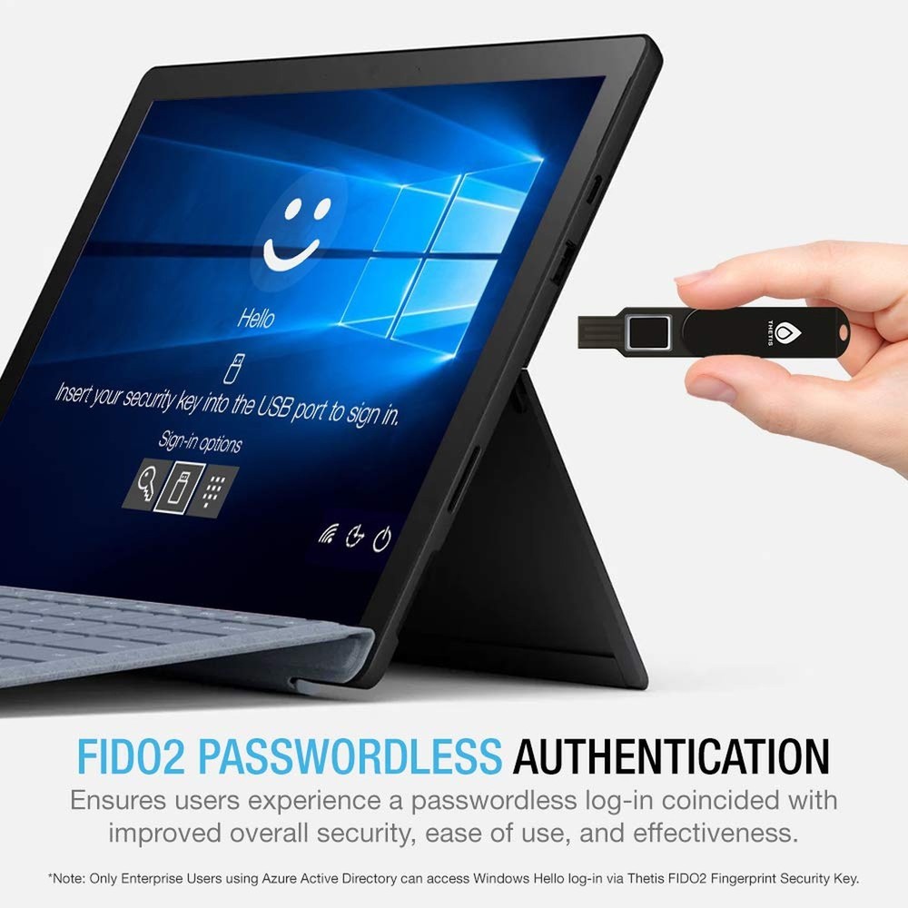 Thetis FIDO2 Security Key Fingerprint USB A, Two Factor Authenticator, Multi-...