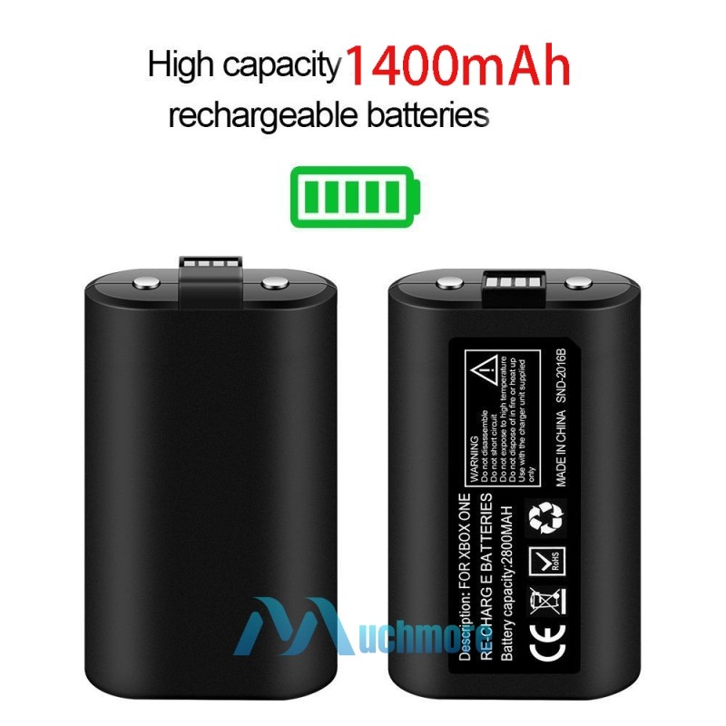 For XBOX One Controller 1400mAh Rechargeable Battery Pack w/ 9ft Charging Cable