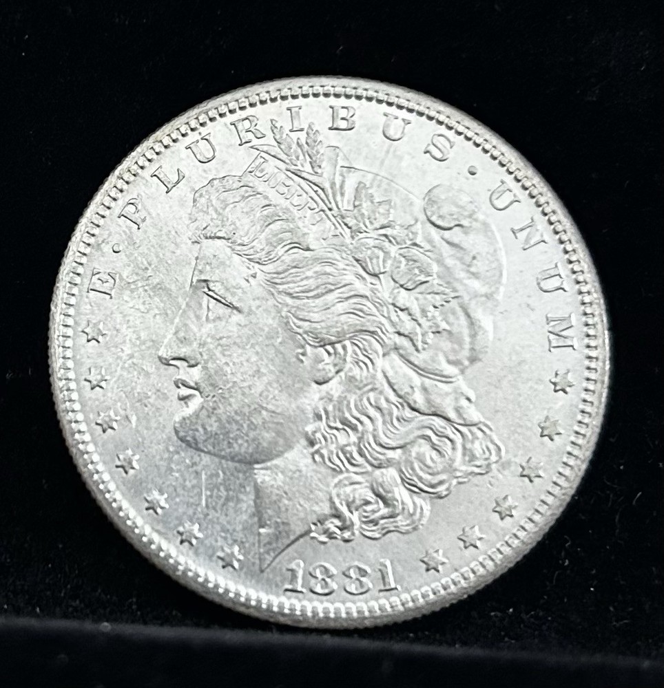 1881-S MORGAN SILVER DOLLAR, BU, STUNNING Example