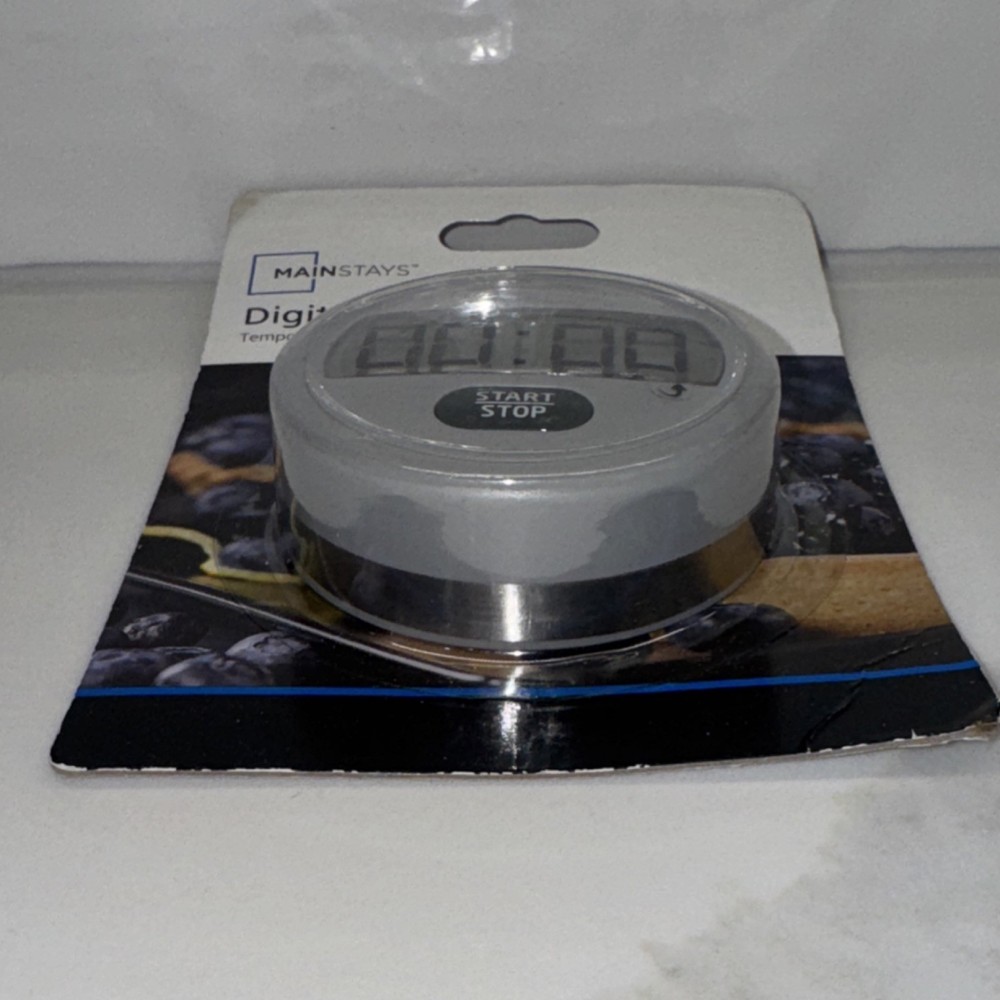 NEW Mainstays Digital Timer Large Display Gray Plastic Battery Powered Kitchen
