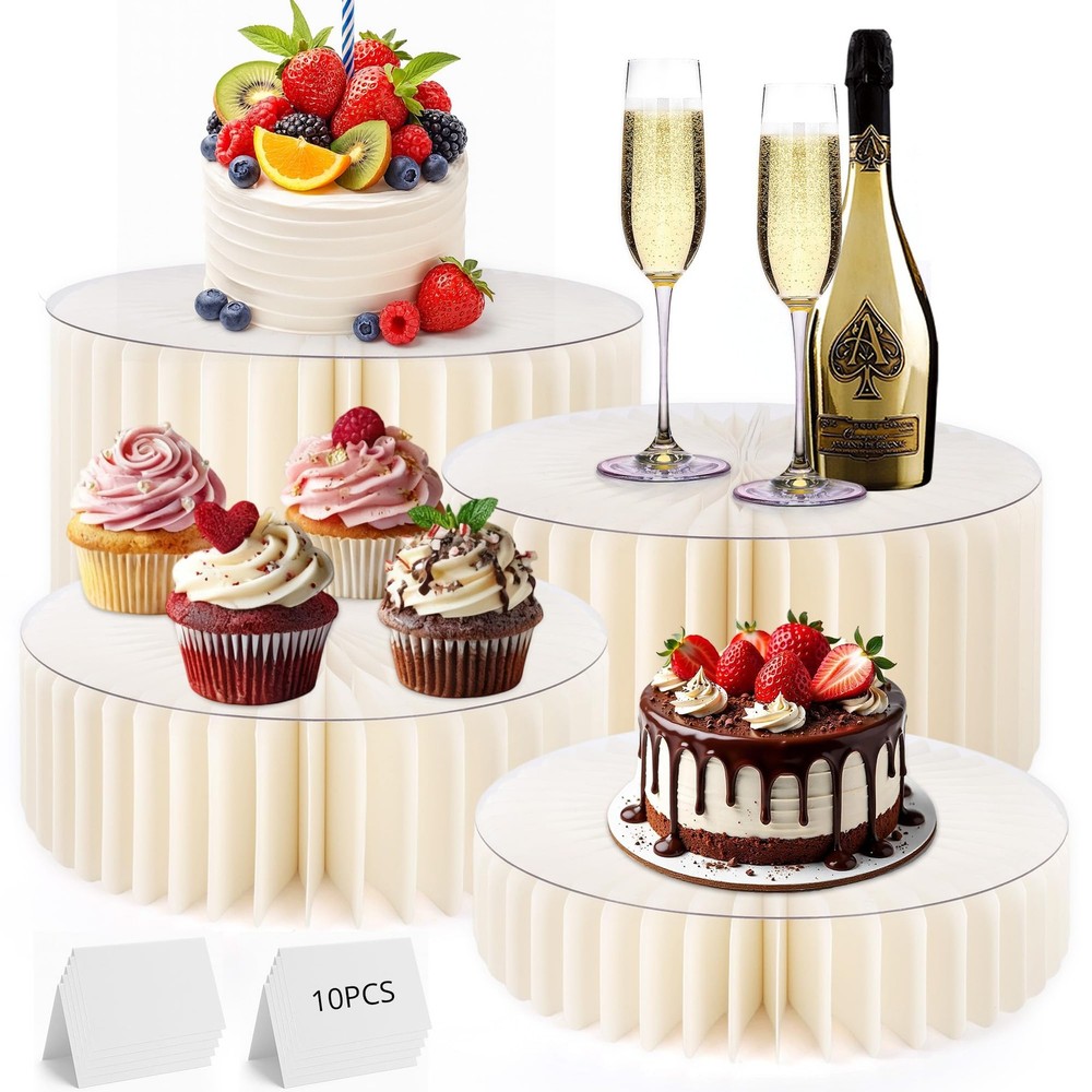 4 Pcs Buffet Risers Food Risers for Buffet Table Premium High-Density Cardboa...