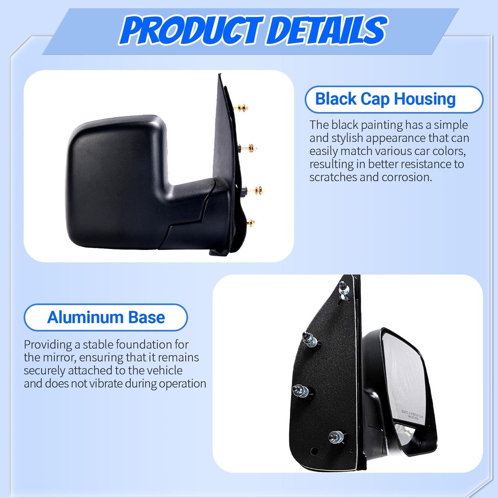 LEFT View Mirror for 02-08 FORD E150 E250 E350 E450 E550 Club Wagon Super Duty