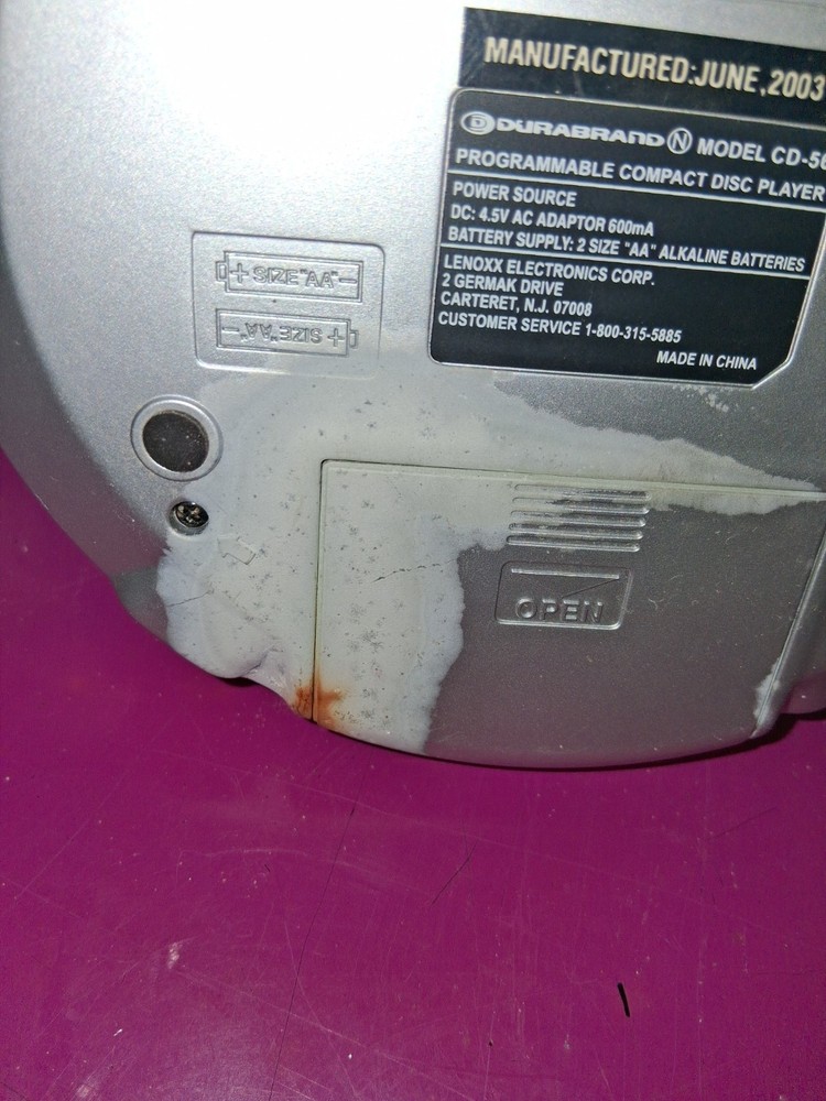 Durabrand CD-56 Programmable CD Player, Repeat Play, Bass Boost, Silver