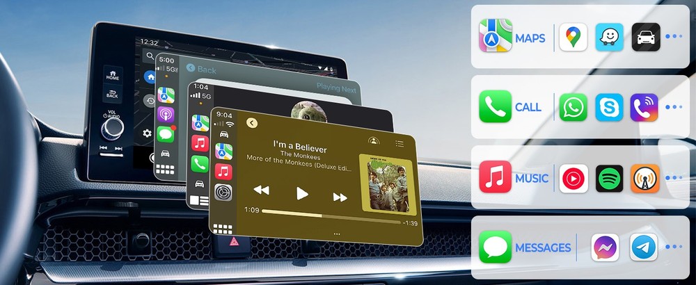USB Wireless CarPlay Adapter Android Auto Wireless Adapter for iPhone Android