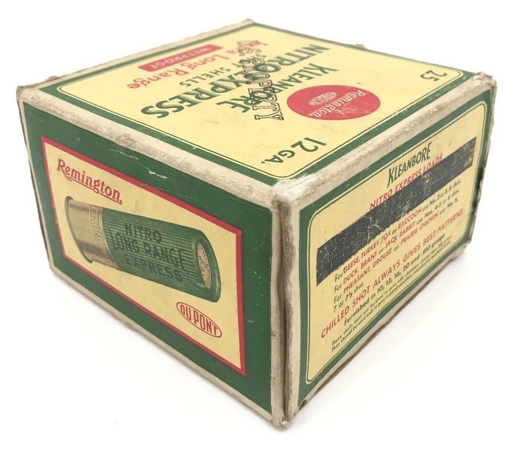 Remington Kleanbore Nitro Express Long Range Shot Shells Wetproof WWII EMPTY BOX
