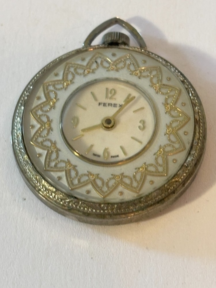 Ferex silver small pocket/pendant watch - Untested