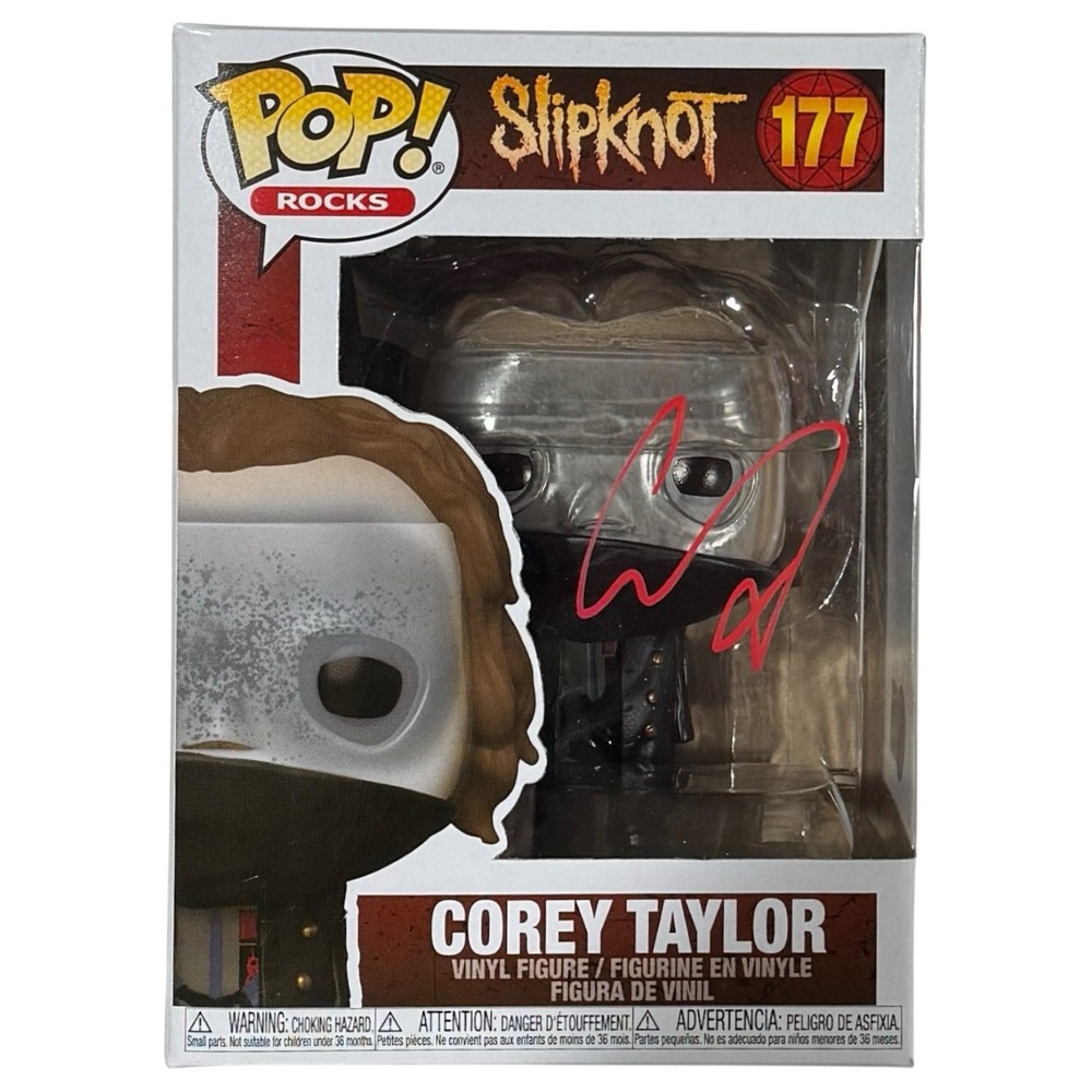 Corey Taylor Slipknot Signed Autograph Funko Pop Rocks #177 Proof Beckett COA