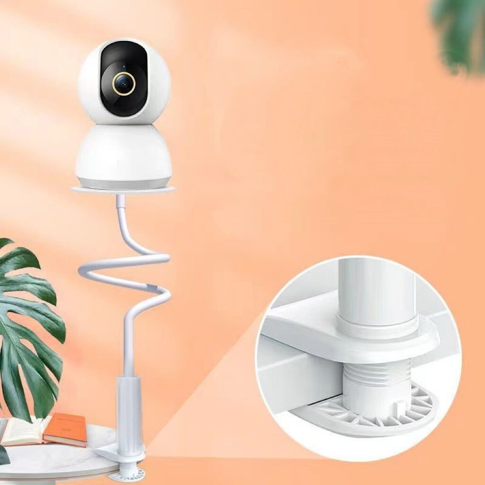 No-Drill Security Camera Mount - Flexible Clamp Bracket, 110cm (Black & White)