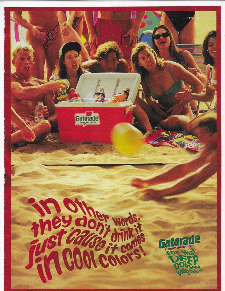 BEACH  GATORADE  ORIGINAL PRINT AD