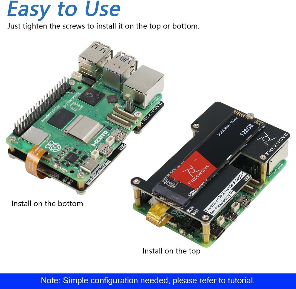 M.2 NVMe Adapter for Raspberry Pi 5