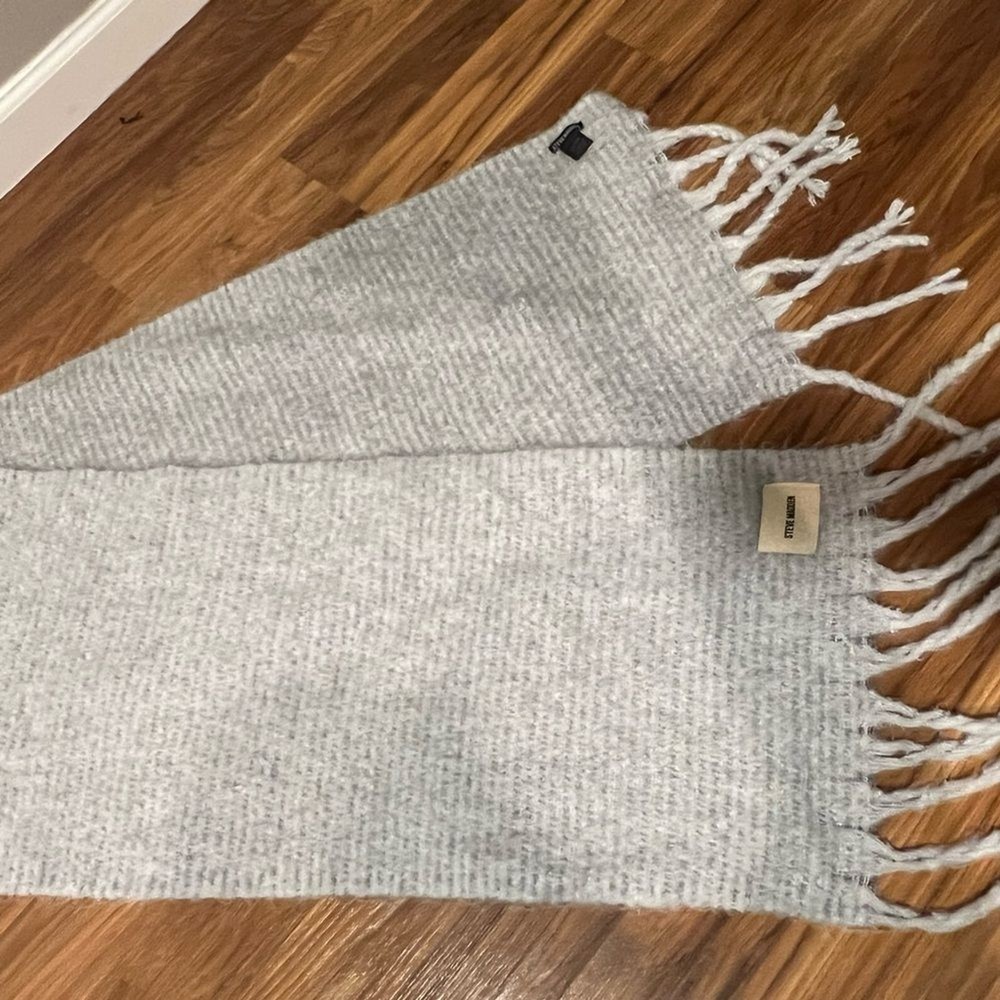 Gray Fringed Scarf