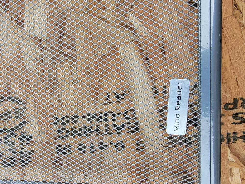 X2 ...Grey Metal Mesh Computer Moniter Stand & Riser W/ Pull Out Shelve