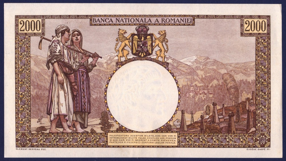ROMANIA - P53 - 2000 Lei - 1944 - UNCIRCULATED