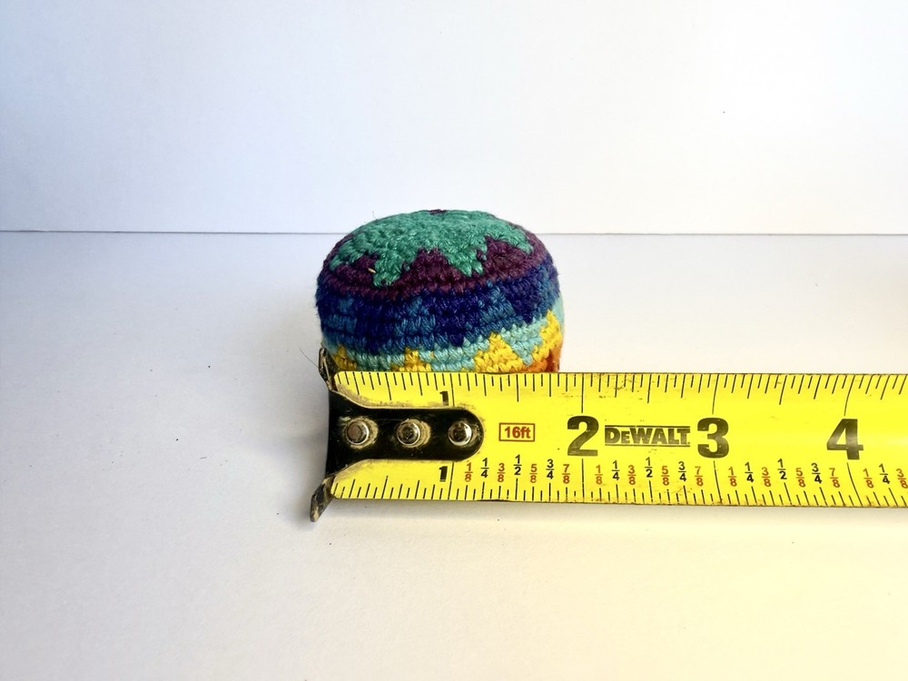 2 Vintage 90's Woven Rainbow Hacky Sack Hackysack