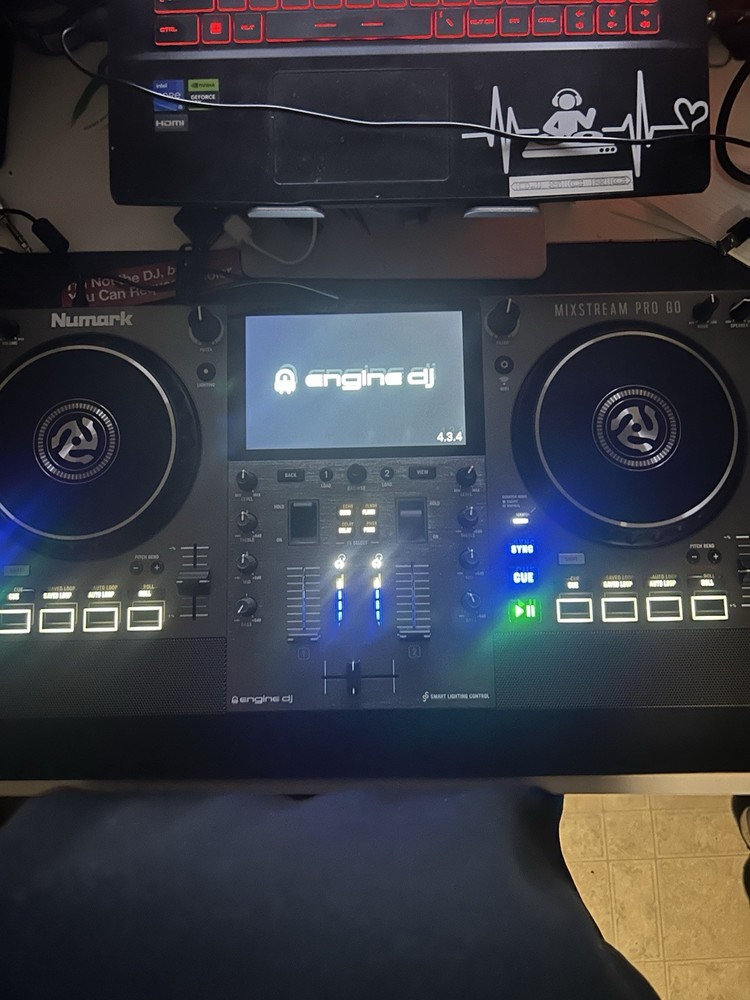 Numark Mixstream Pro GO Double Deck Controller Touchscreen Smart Lighting Echo