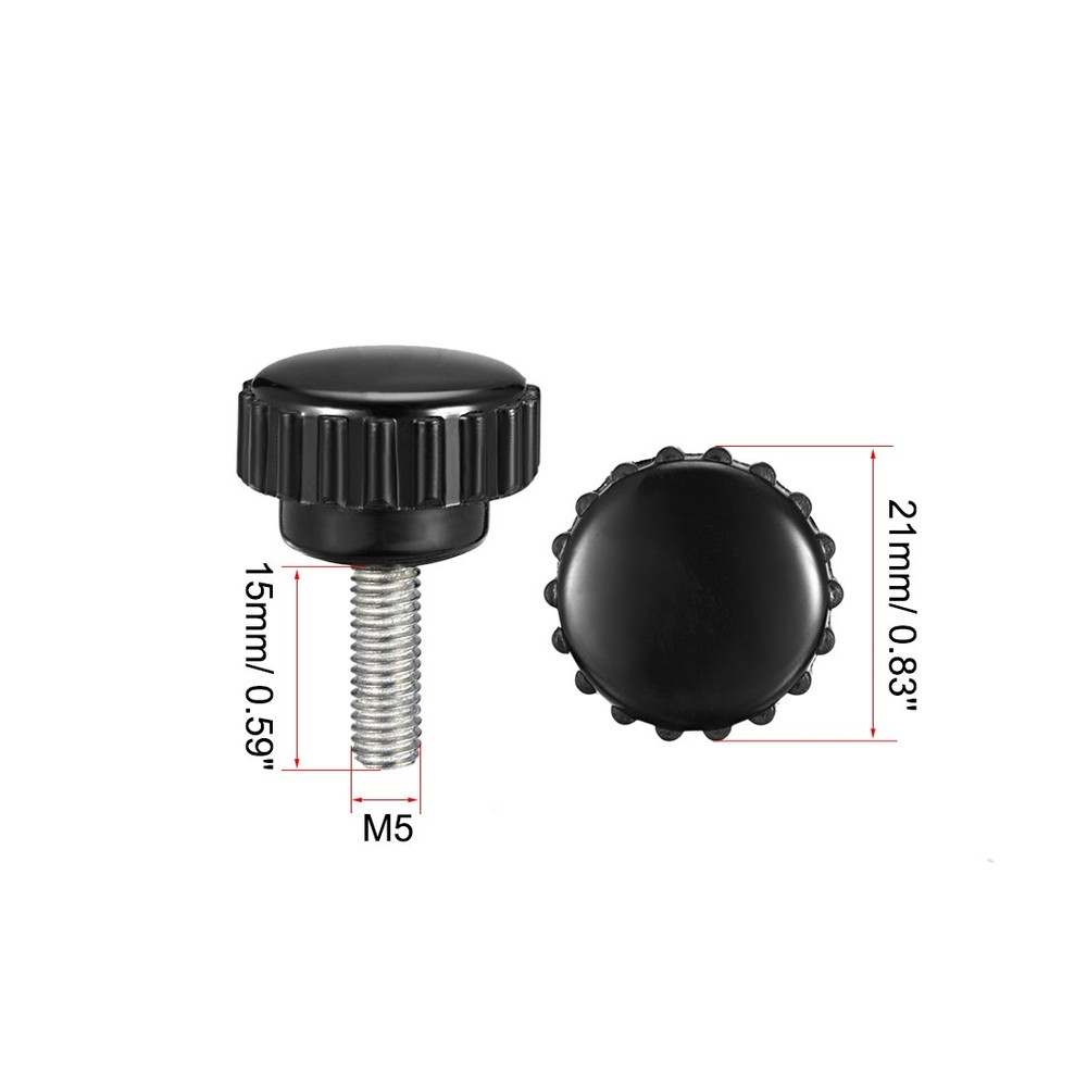 M5x15mm male thread knurled locking knobs 2 pcs