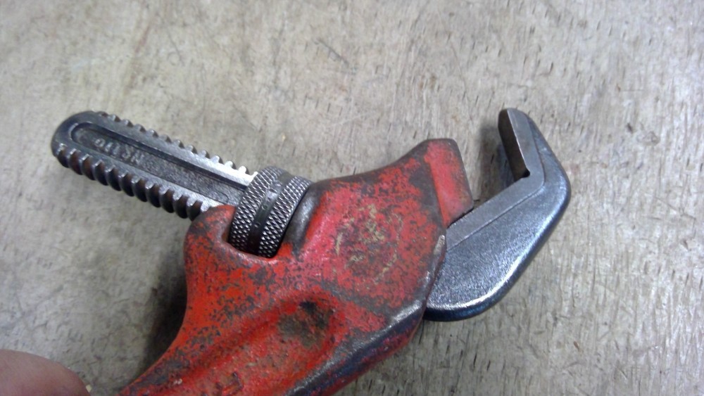 Ridgid Offset Hex Nut Pipe Wrench Smooth Jaw E-110 Made in Elyria OH USA EUC