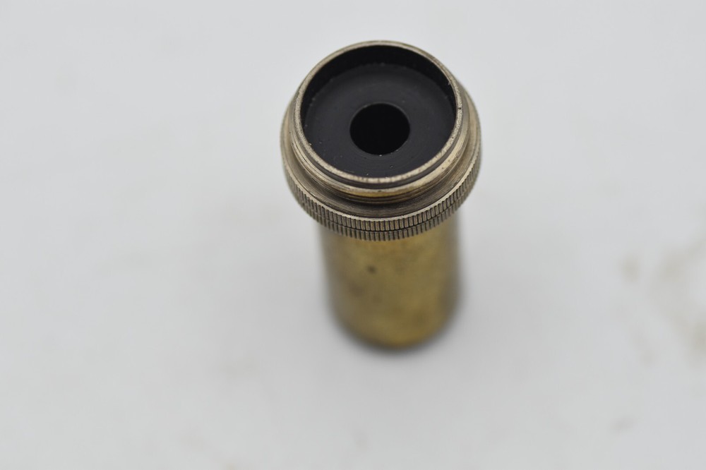 ANTIQUE BRASS MICROSCOPE OBJECTIVE 105X OEL IMMERSION