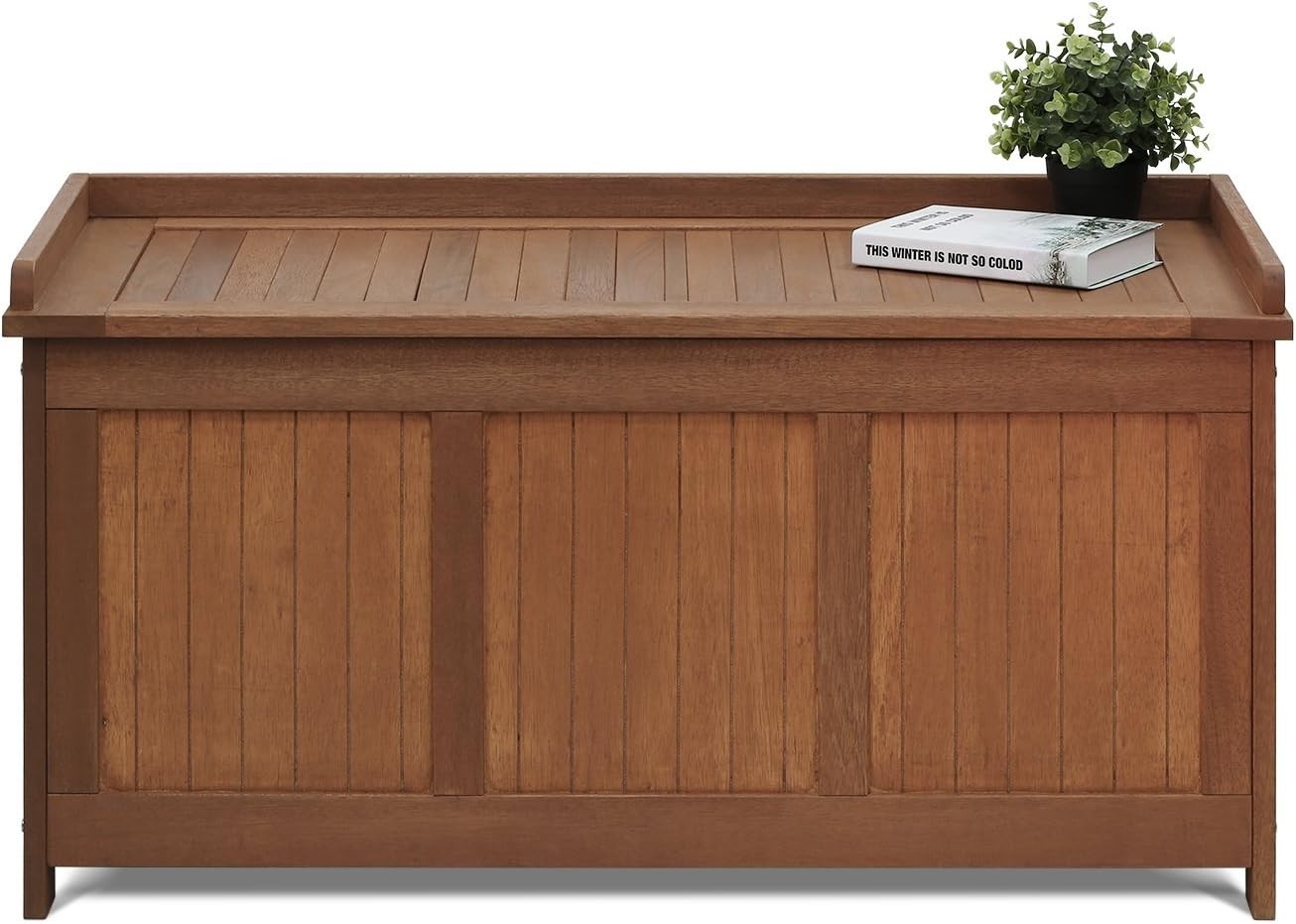 Dalam Outdoor Hardwood Storage Deck Box, Natural