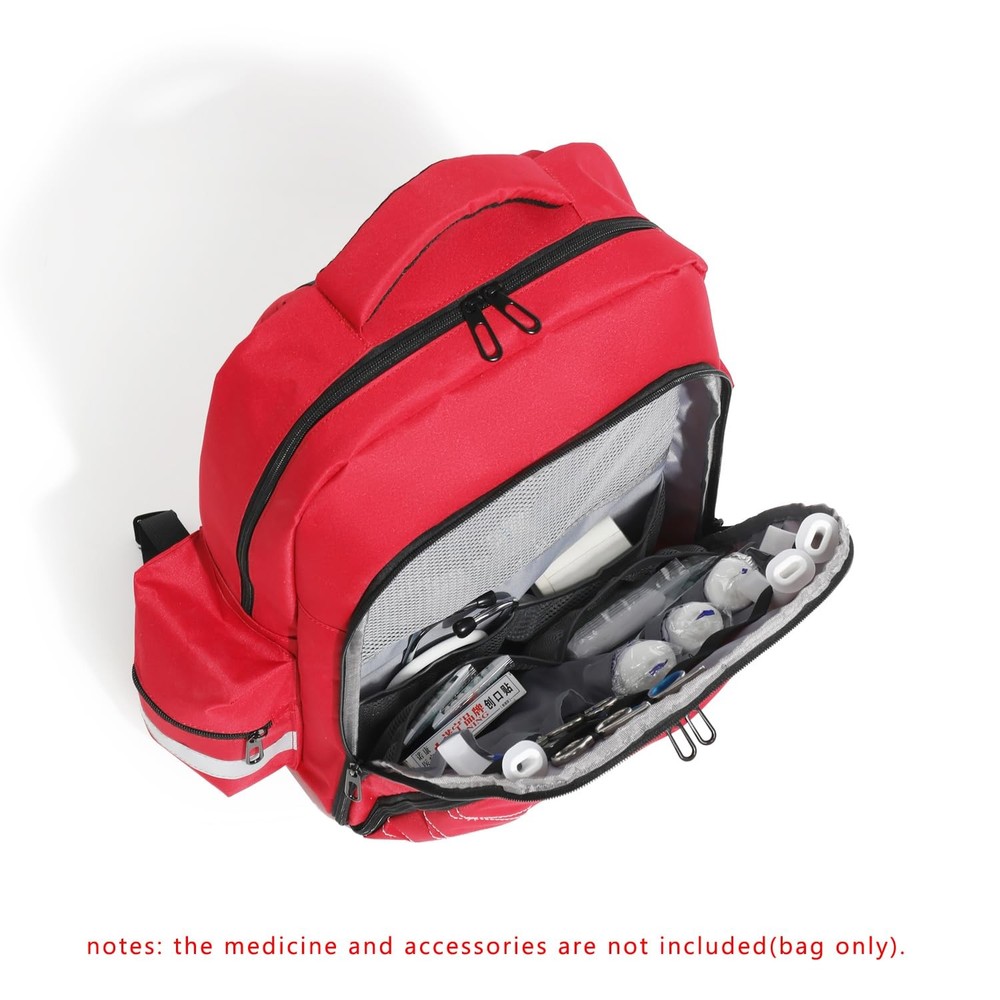 Empty First Aid Backpack Multi-Pocket Organizer for First Responders Trauma C...