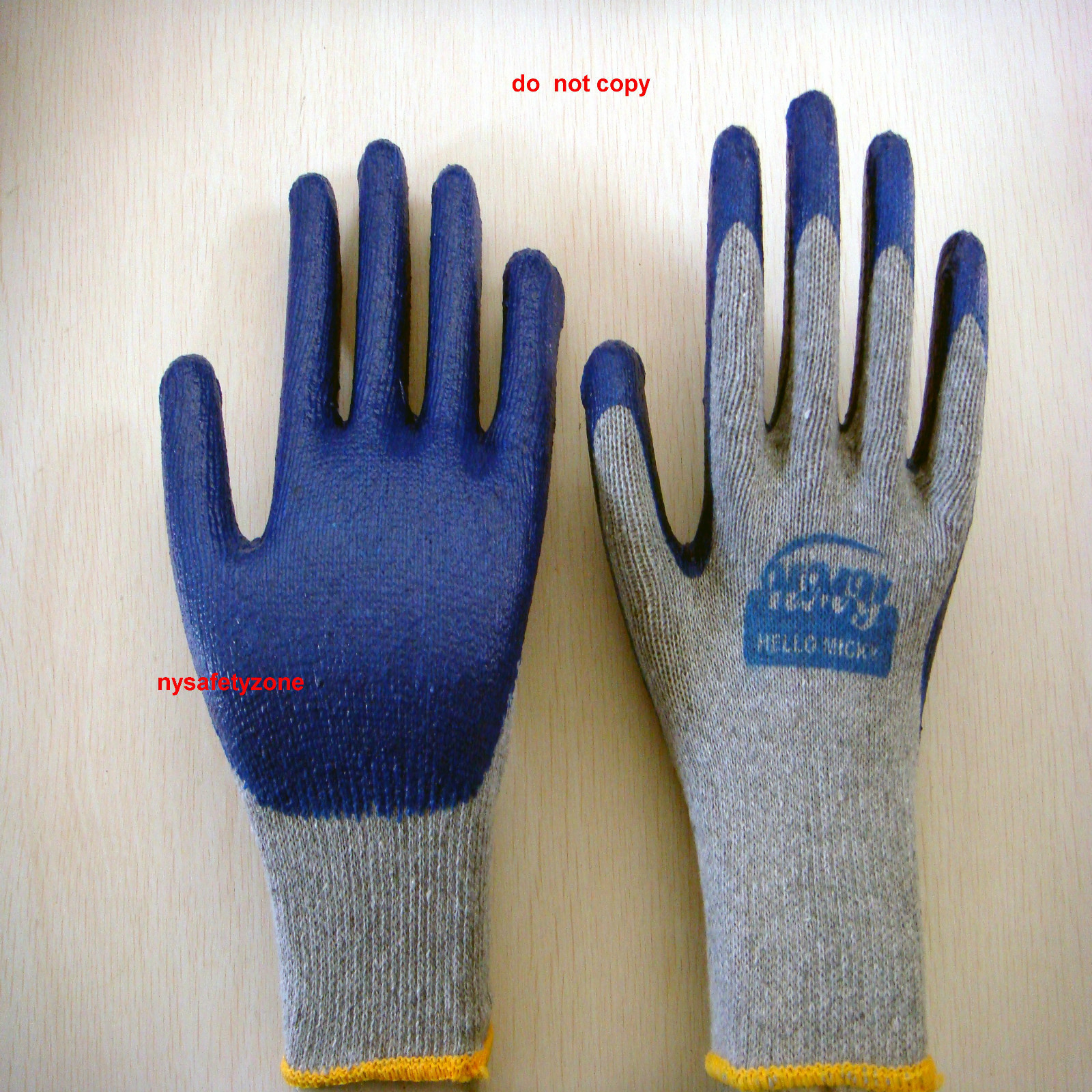 240 Pairs Premium BLUE Latex Rubber Coated Palm Work Gloves