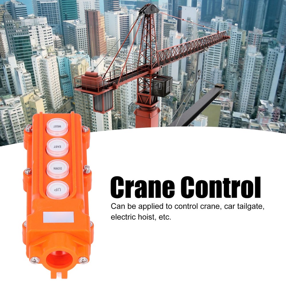 Crane Remote Control Hoist Switch Push Button Box Controller Rainproof New