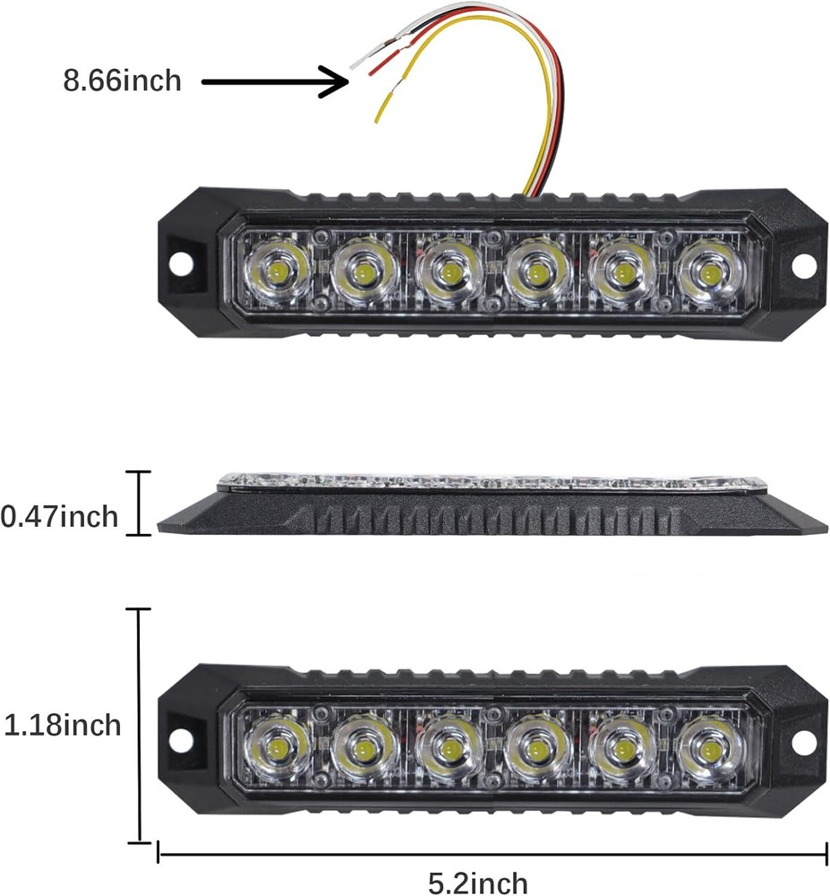 4PCS 6-LED Sync Flash Grille Light | Fits Trucks SUVs