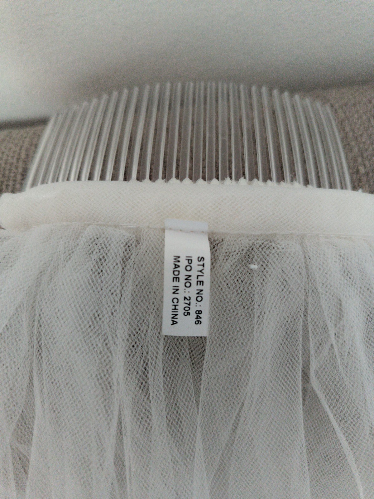 Combed Two Tier Bridal Veil Floral White Only, Blue In Picture Is Background