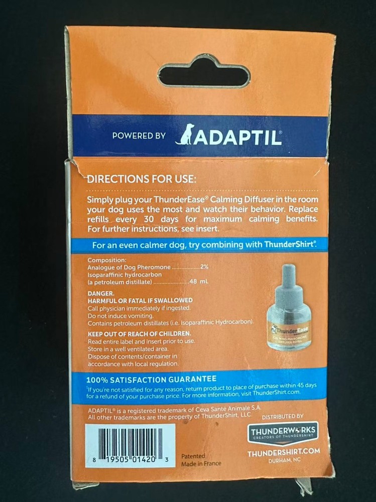 ThunderEase Dog Calming Pheromone Diffuser Refill - 48ml - Exp: 01/28