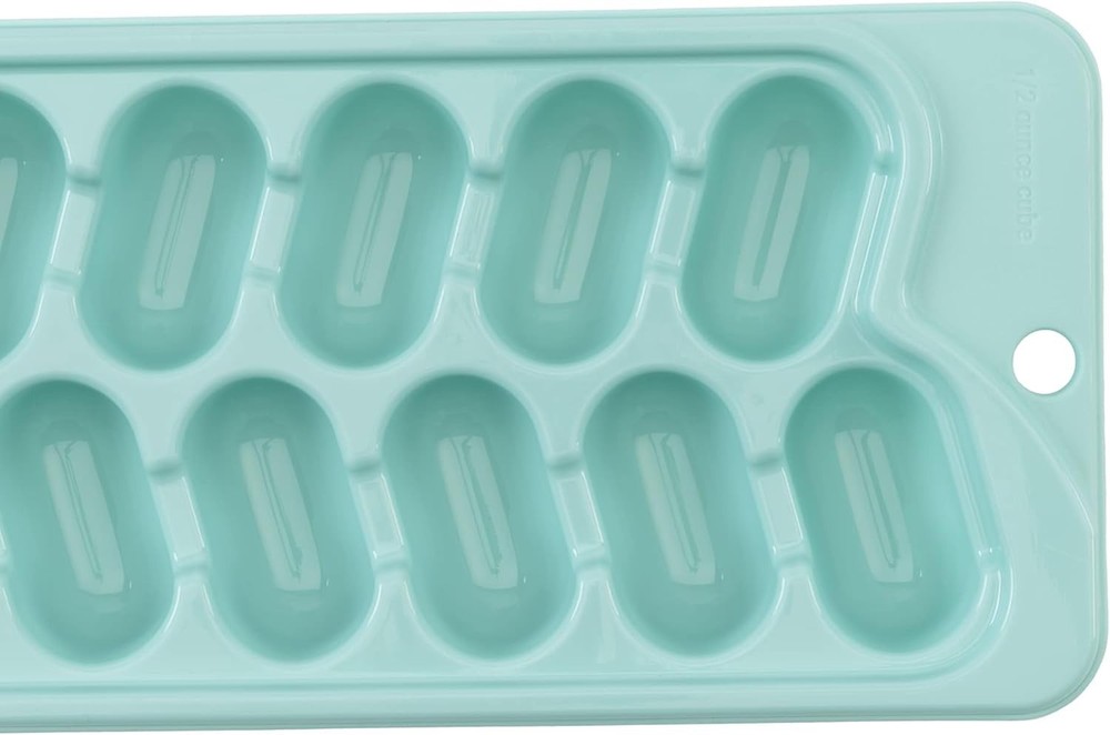 2 Pack Ice Cube Trays Plastic Rectangular Shape Stackable Flexible Washable