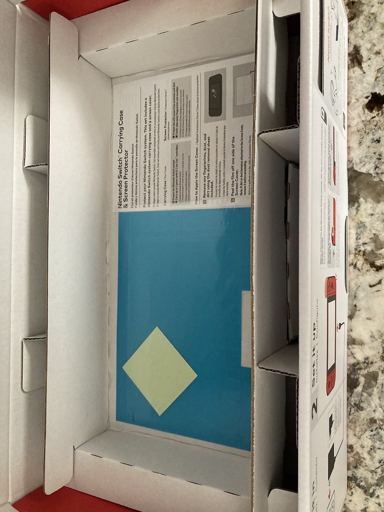 Nintendo Switch Complete EMPTY Box Mario Red & Blue Edition w/ Carrying Case