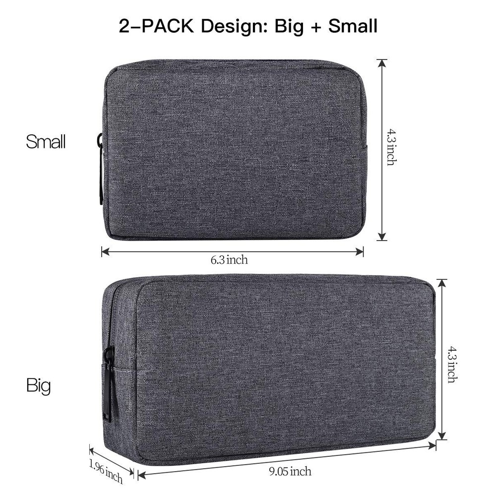 Universal Electronics Accessories Carrying Case, 2PCS Big + Small Portable