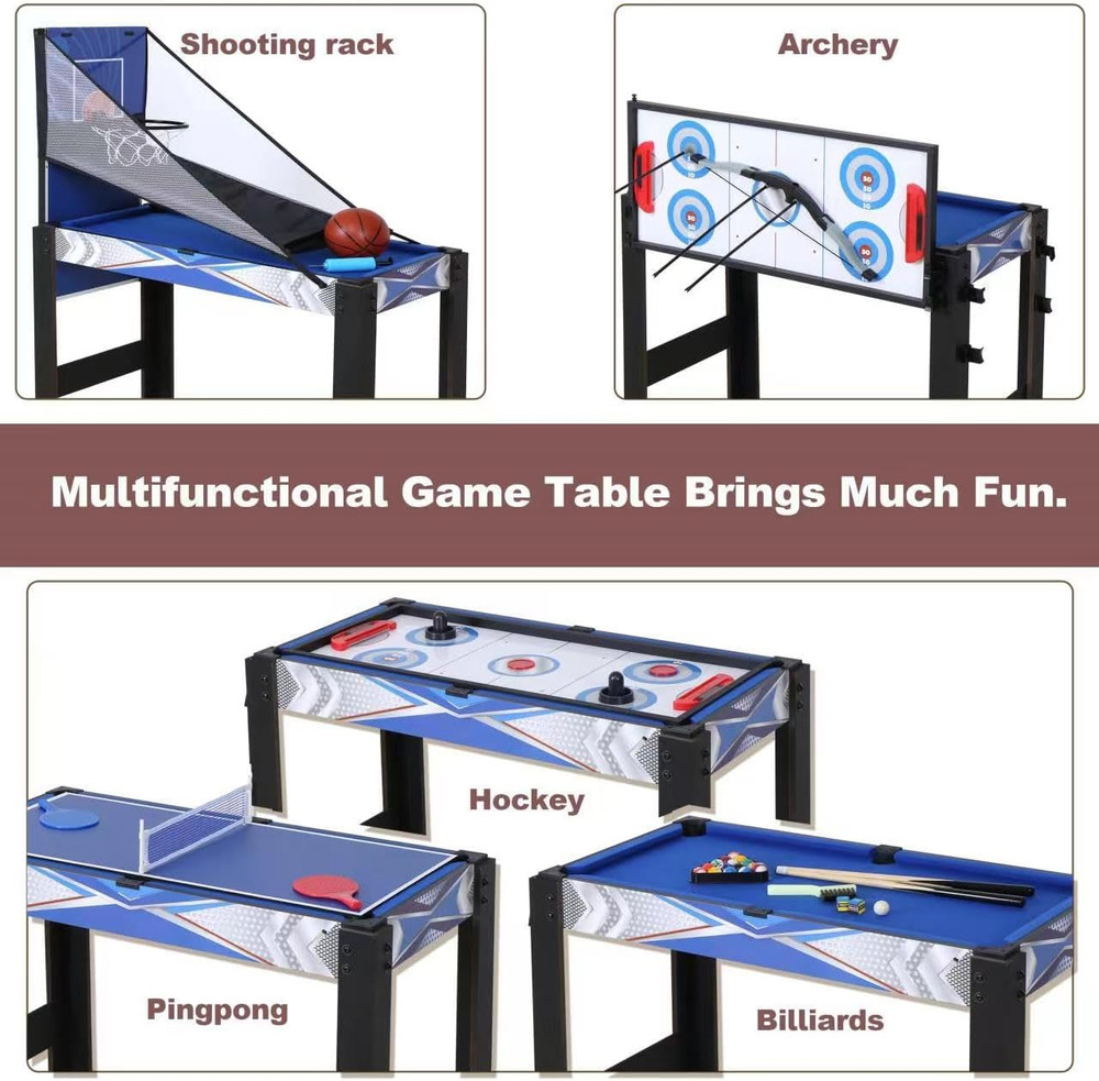 5-In-1 Multi Game Combination Table Set Table Tennis Table, Pool Table, Archery,
