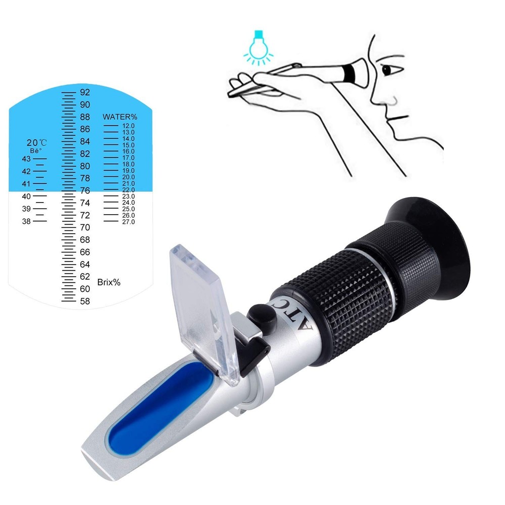 Precision Honey Refractometer with ATC - Accurate Brix Tester for Home & Pro Use