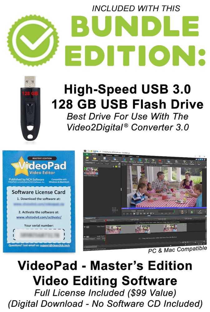 ClearClick Video to Digital Converter 3.0 Third Generation Bundle Edition w/ USB