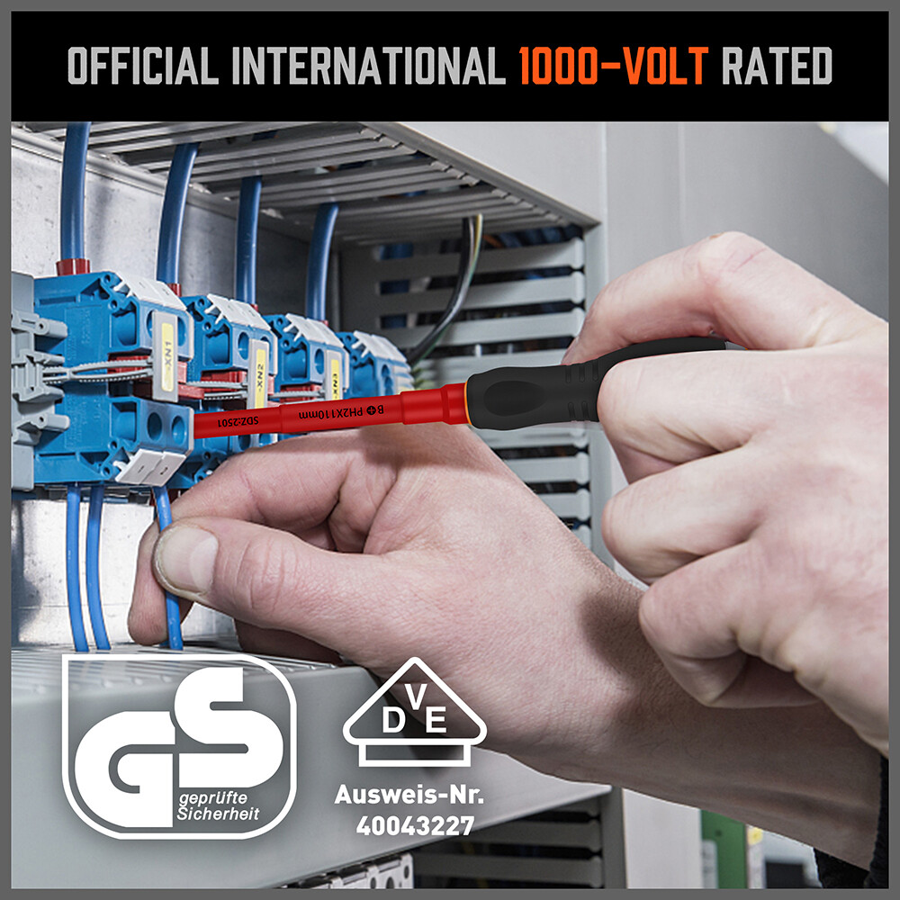 HORUSDY 1000v Insulated Screwdriver Set 10PC All-in One Magnetic Tip Elactrician