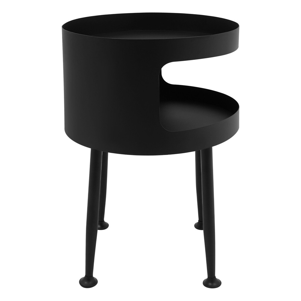 40x40x55cm Modern Side Table, Round Table with Open Storage, Bedside Table