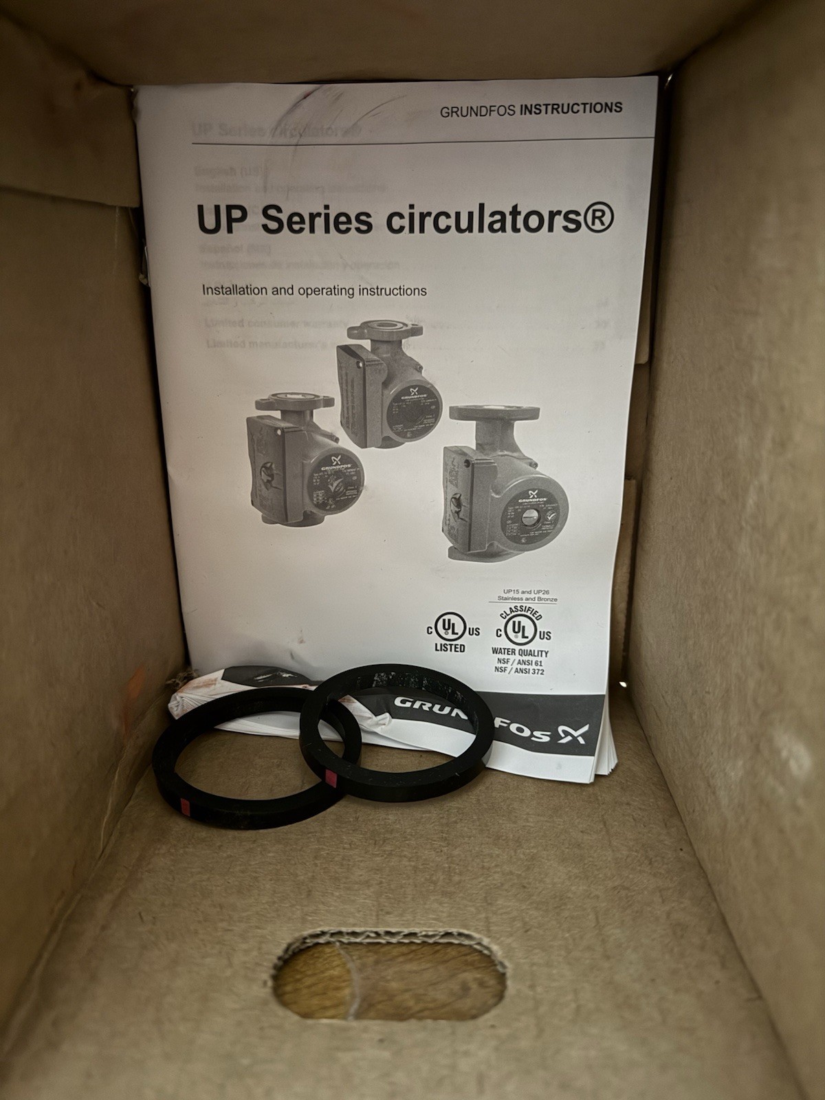 BRAND NEW GRUNDFOS UPS15-55FC 3-SPEED CIRCULATOR PUMP, 115V, CAST IRON W/IFC