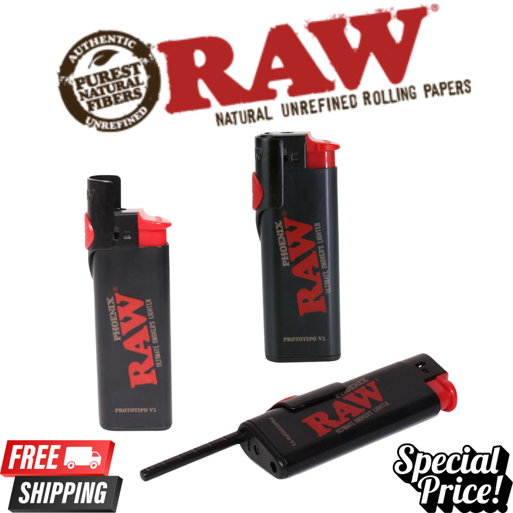 RAW Phoenix Windproof Lighter w/ Adjustable Screen & Poker Tool(1 Pack)