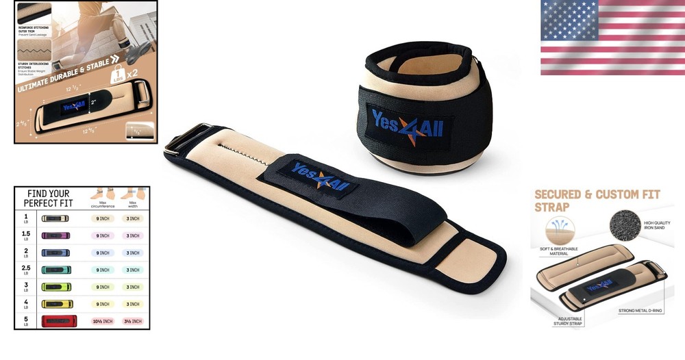 Versatile Adjustable Wrist & Ankle Weights Pair - Enhance Your Cardio Routine