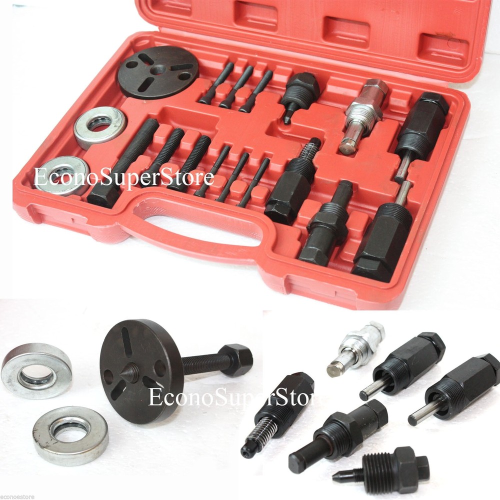 18PC AC COMPRESSOR CLUTCH HUB INSTALLER REMOVER KIT DKS PULLER PLATES TOOLS