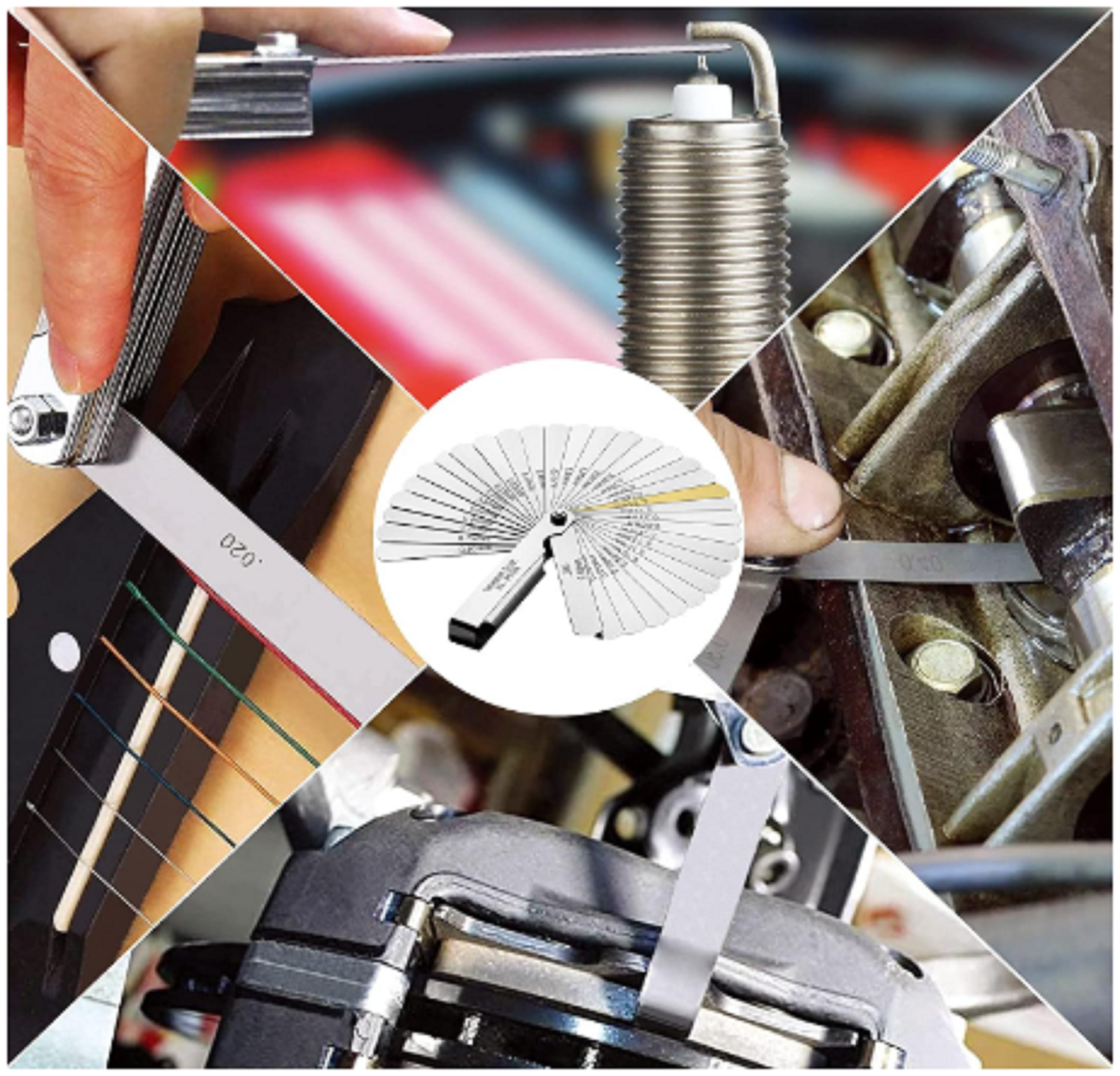 Feeler Gauge Set Stainless Steel Valve Lash Adjustment Tool Imperial/Metric 4