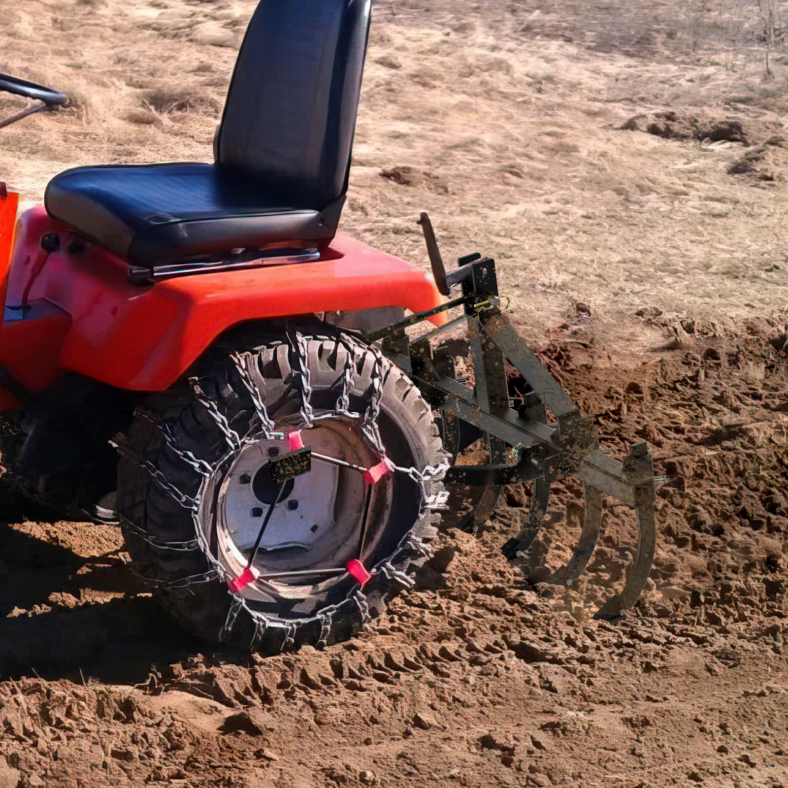 6-Shank Detachable Scarifier Cultivator & Brackets for CAT-0 and CAT-1 Tractors