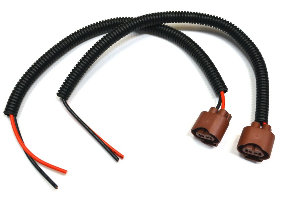 Extension Wire Pigtail Female U 9006 HB4 Two Harness Head Light Replace Socket