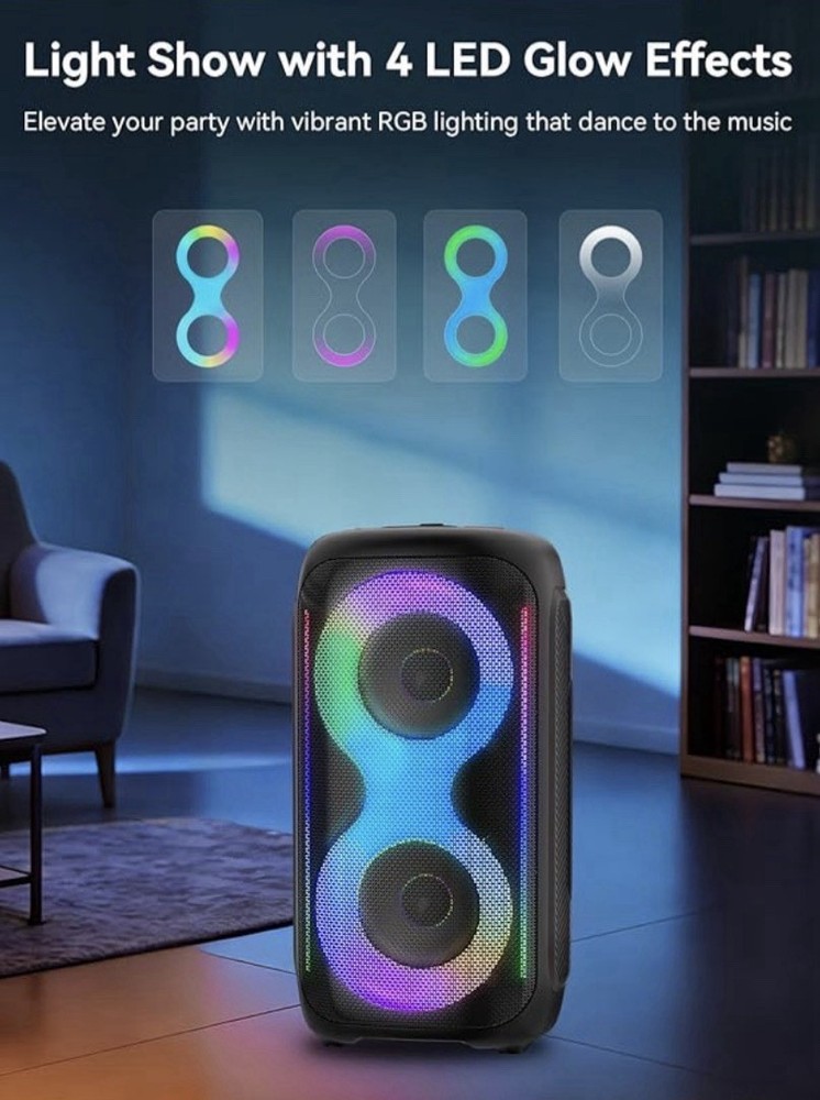 Large Portable Bluetooth Karaoke Machine (Speaker) All Ages- 2 Wireless Mic