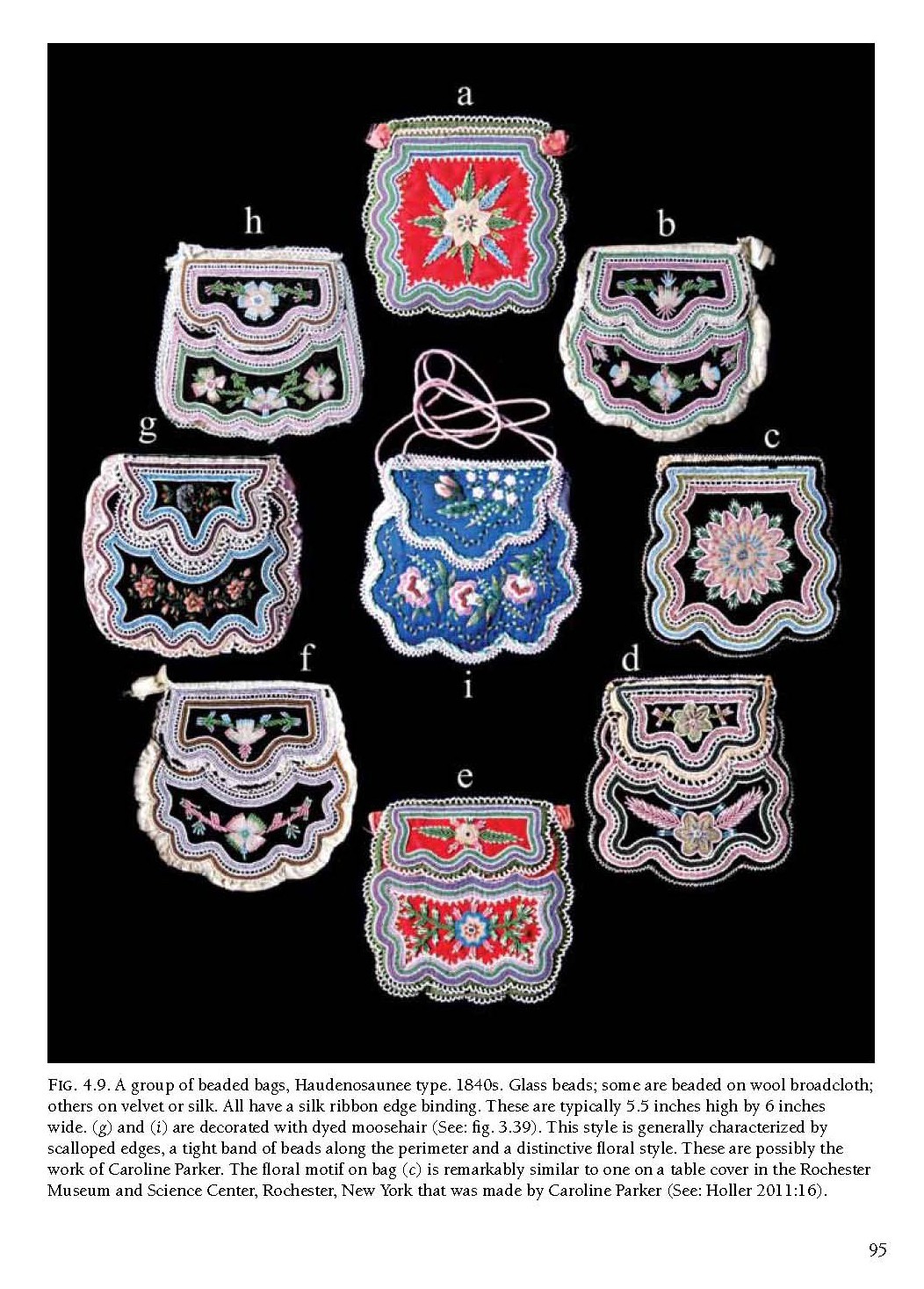 Beautiful Mid-19th Century Iroquois Seneca Beaded Bag Purse