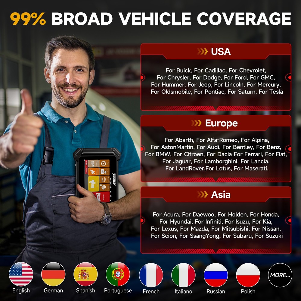 ANCEL V6 PRO Bi-directional OBD2 Scanner All System Diagnostic Key Programming